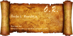 Óvári Renáta névjegykártya